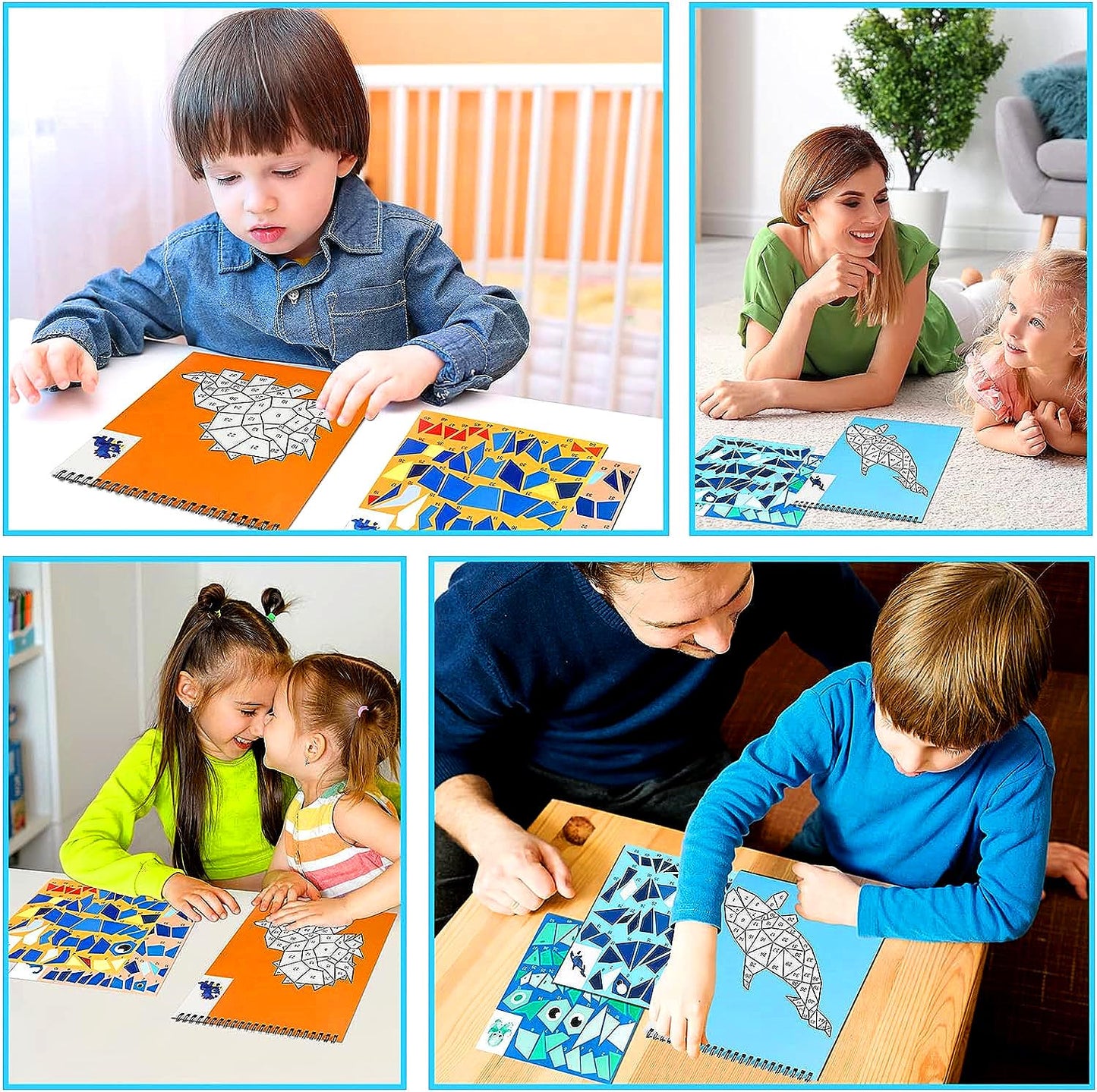 Crafts For Kids Ages 4-8 Sticker Paint Books 6 Pack Number Sticker Books For Kids Girls Boys Easter Party Favor, Car Road Plane Travel Activity Books