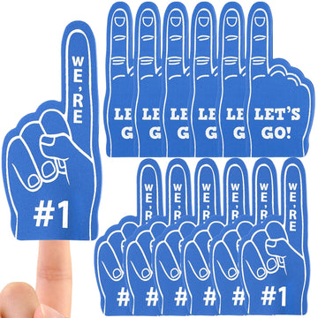 Seevor 12Pcs Foam Finger Mini Foam Fingers 5 Inch Cheerleading Foam Finger For Sports Events Games Themed Birthday Party (Dark B
