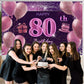80Th Birthday Decorations For Girls Happy Birthday Banner Pink Decorations For A Party Birthday Backdrop For Women
