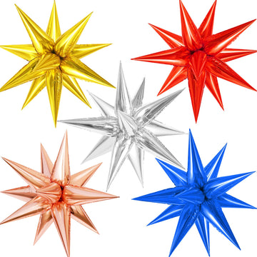 Big Starburst Balloons Explosion 26 Inch, 60 Pieces Star Foil Balloons Magic Star Balloon 12 Point Spike Balloons For Wedding An