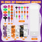 MotiMind 12 Set Halloween Crayons Party Favors Bat Pumpkin Ghost Stackable Crayons with Drawable Cards Kids Halloween Party Gift