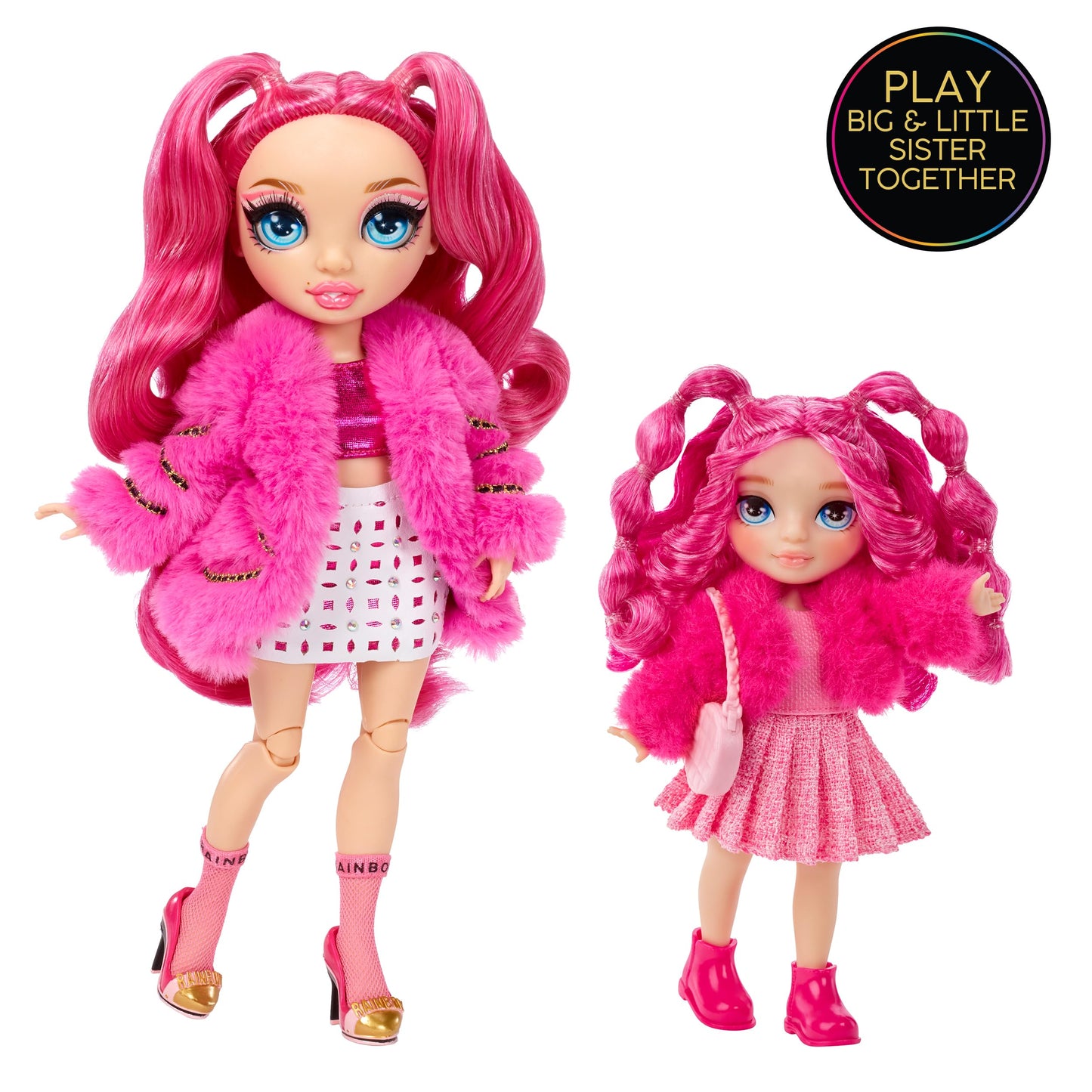 Rainbow High Littles – Magenta Monroe, Pink 5.5' Posable Small Doll With Purse, Magical Pet Kitty, Girls Toy Gift, Kids Ages 4-12 Years