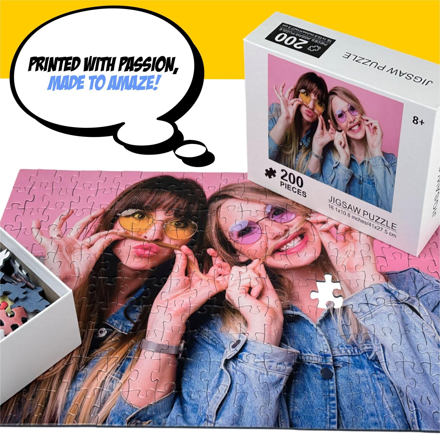 Custom Puzzles From Photos, Customized Picture Puzzle 200 Pieces, Personalized Photo Gifts For Birthday Anniversary Wedding Holi