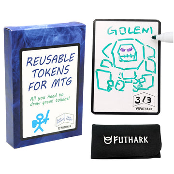 Futhark Dry Erase Mtg Tokens Cards Set - Reversible Reusable Double-Sided Universal Tokens Proxy Cards For Magic: The Gathering,
