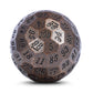 DNDND Ancient Copper Metal D100 Dice Single 100 Sided 50mm Polyhedral Dice with Metal Case and Velvet Pouch(Ancient Copper with 