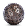 DNDND Ancient Copper Metal D100 Dice Single 100 Sided 50mm Polyhedral Dice with Metal Case and Velvet Pouch(Ancient Copper with