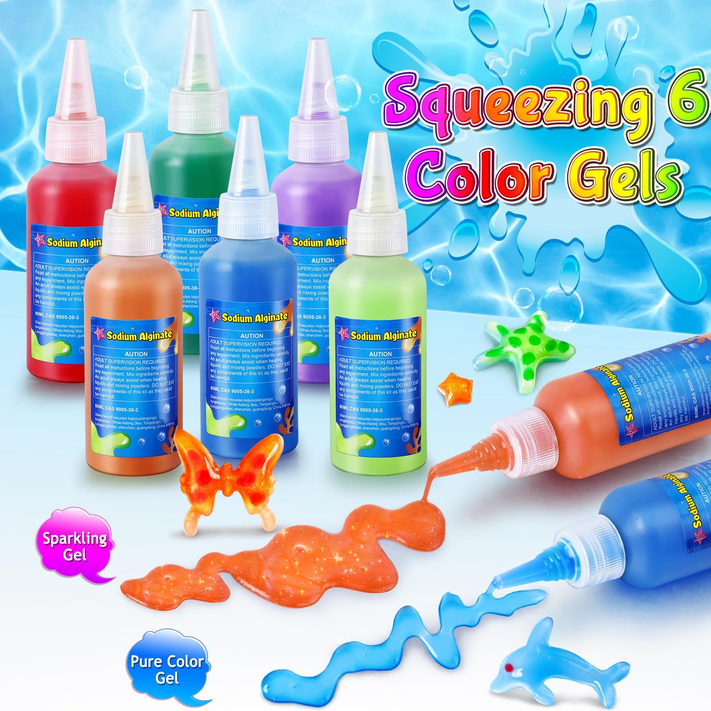 Kacwsoay 6 Colors Water DIY Gel Fairy Water Auqa Makes Spirites Elf DIY Fairy Toys Handmade Soft Figures Crafts Gift for Boys an