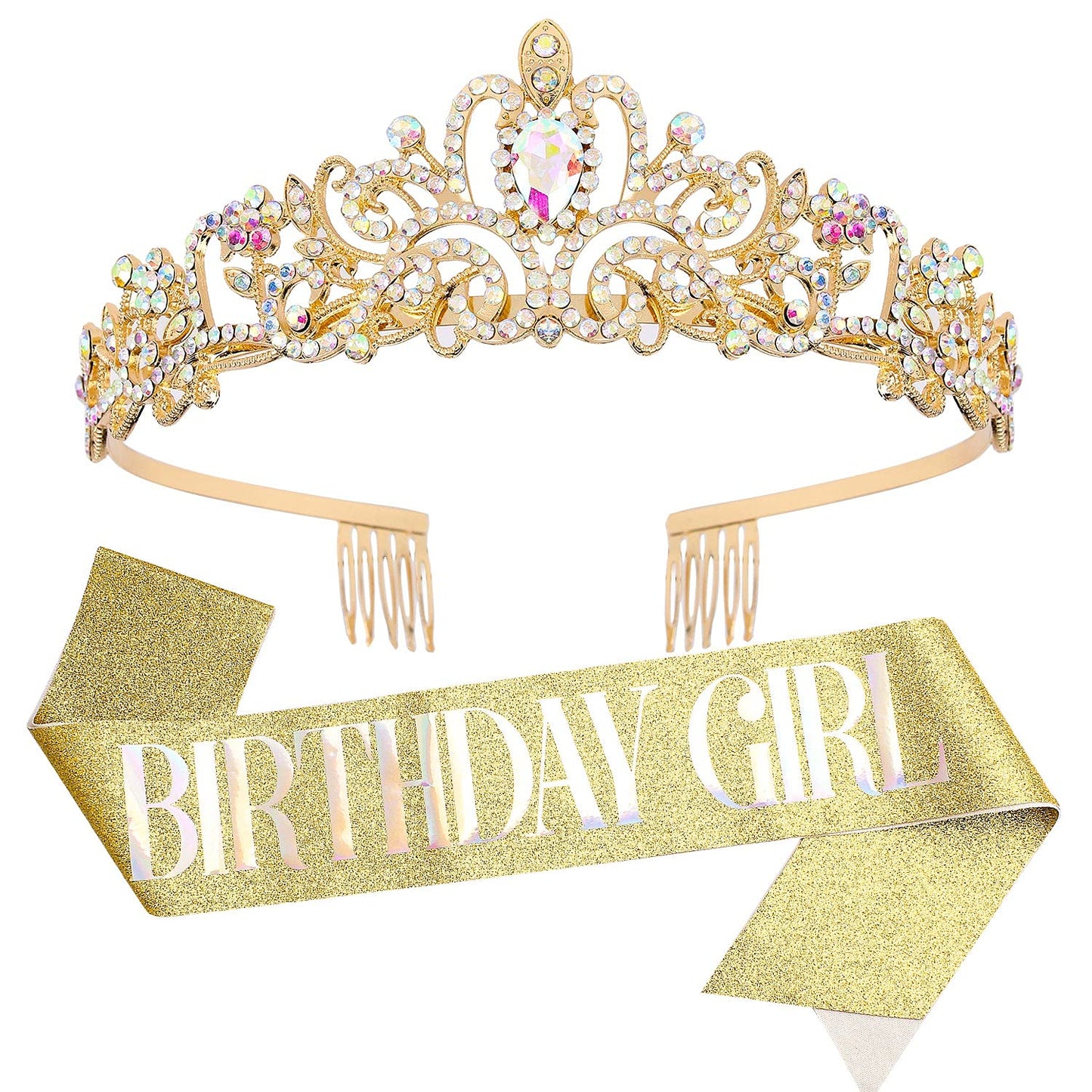 Birthday Tiara Crowns, Tiara For Women Ab Rhinestone, Happy Birthday Queen Tiara For Women, Birthday Crown For Girls, Birthday G