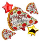 Atpata Funky Pizza Theme Birthday Balloon Bouquets For A Supreme Pizza Party (Pizza Slice 3 Pieces)