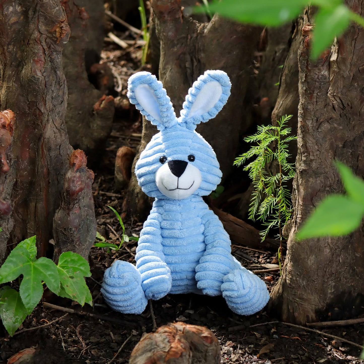 Apricot Lamb Toys Plush Corduroy Rabbit Bunny Stuffed Animal Soft Cuddly Perfect For Child ?Blue Bunny,8.5 Inches