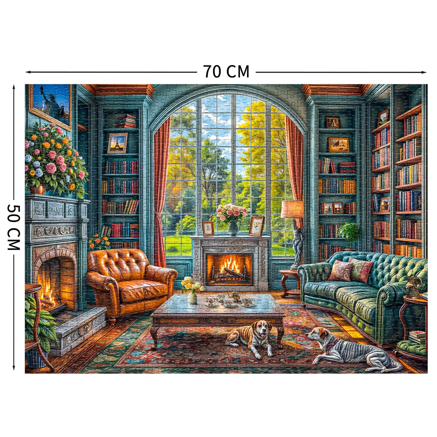 TangComplete - Warm Study Room Puzzles for mature-themeds 1000 Piece  Jigsaw Puzzles for mature-themeds  mature-themed Challenging Game Toys  Impossible Puzzle  Family Decoration Puzzle