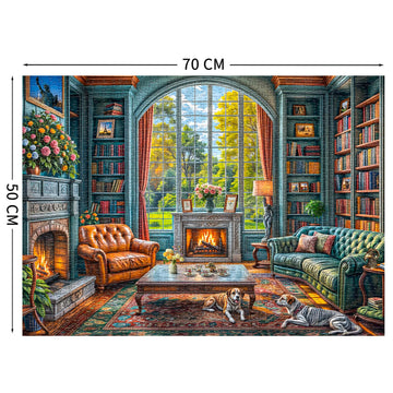 TangComplete - Warm Study Room Puzzles for mature-themeds 1000 Piece  Jigsaw Puzzles for mature-themeds  mature-themed Challenging Game Toys  Impossible Puzzle  Family Decoration Puzzle