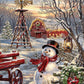 Springbok Winter Windmill 500 Piece Jigsaw Puzzle For Adults Featuring Snowman And Red Barn Winter Scene - Made In The Usa With Interlocking Pieces That Snap Perfectly In Place