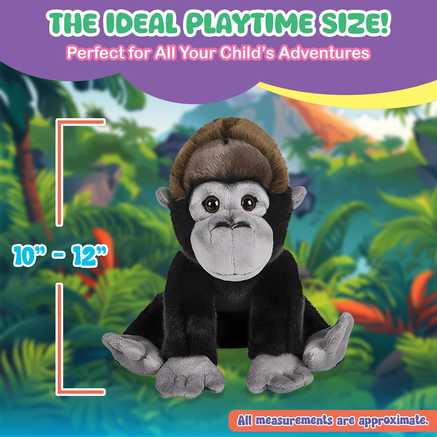 Forest & Twelfth 12'' Stuffed Gorilla Plush, Heirloom Collection Stuffed Animal, Premium Materials, Best Gift For Kids Age 3+, N