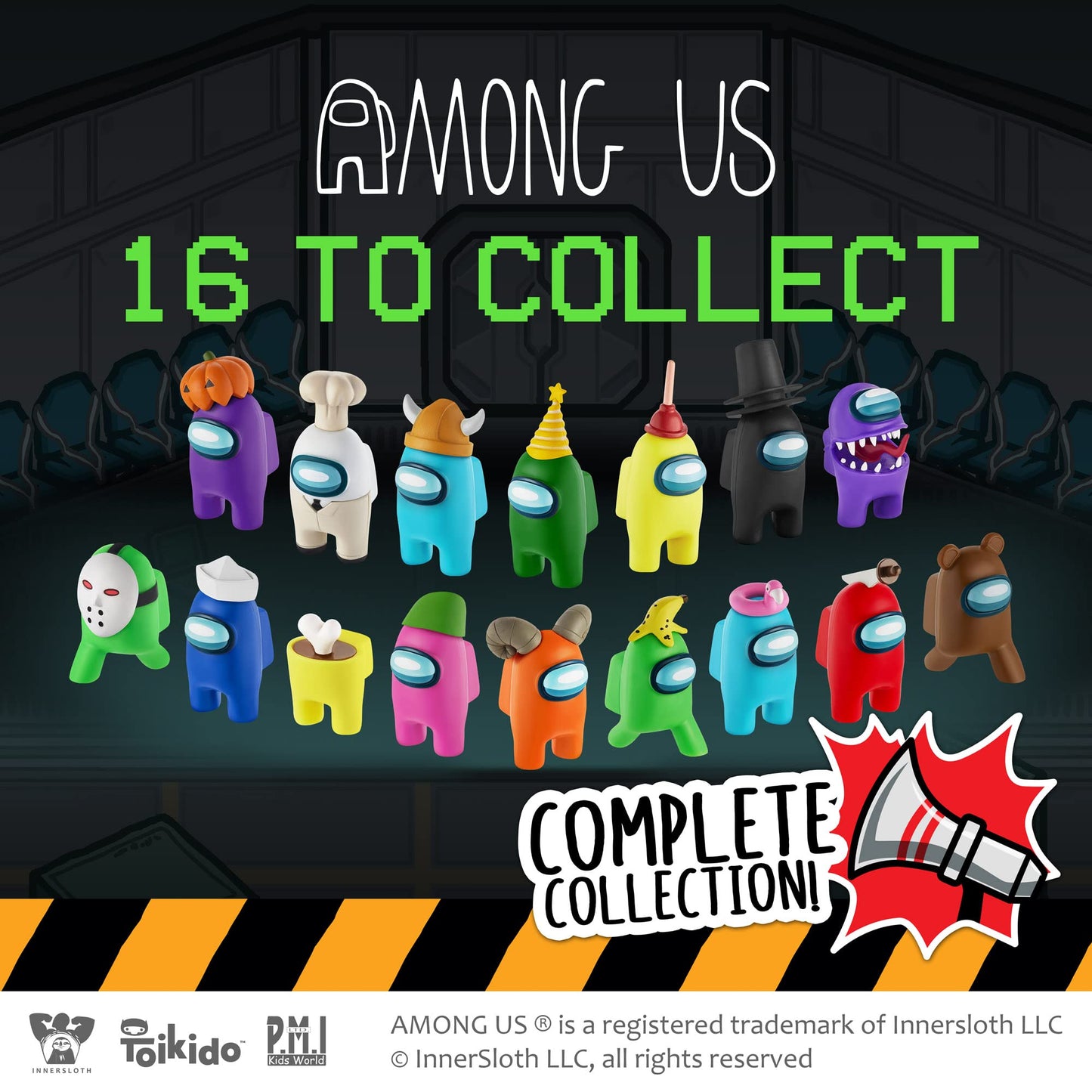 P.M.I. Among Us Crewmate Figures | 5 Among Us Toys Out Of 16 Collectibles In 1 Pack | Among Us Merch Incl. The Peeled And The Clogged | 1 Hidden Impostor | Mini Toys With 3 Add’L Hats | Kids’ Toys