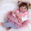 Aori Realistic Reborn Baby Dolls - 22 Inch Lifepreviously openedborn Baby Girl - Ultra Soft Vinyl Handmade Reborn Toddler with Pink Outfit | Real Looking Baby Doll Gift for Kids 3+  Collectors  Role Play