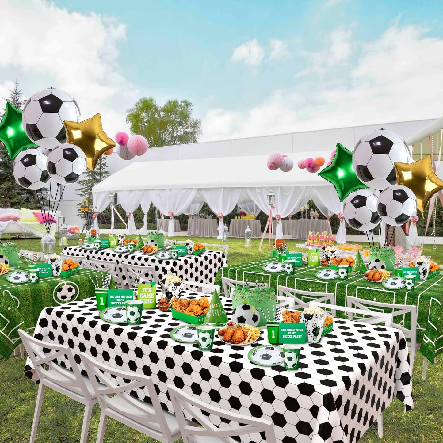 Wnink 4 Pack Soccer Party Tablecloths Soccer Theme Disposable Plastic Table Cloth Soccer Sports Party Table Covers For Soccer Th