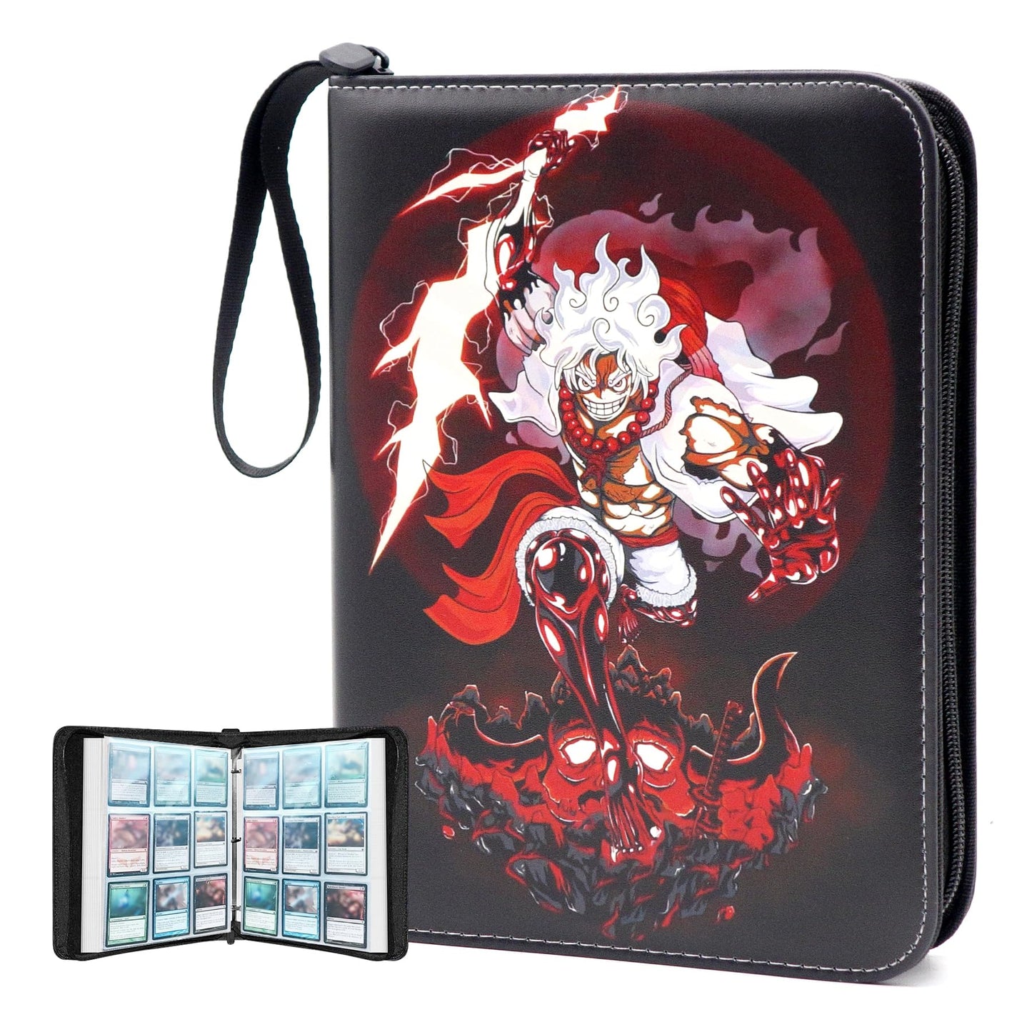 Trading Card Binder for One Piece Card Game 9 Pocket with 50 Sleeves up to 900 Cards One Piece TCG Card Binder Waterproof Card Storage Bag with Sleeves one piece for card Display Case