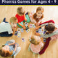 THE BAMBINO TREE Phonics Card Game - Vowel Sounds Learning for Kids, Medium, Cardstock, Purple, 2-8 Players