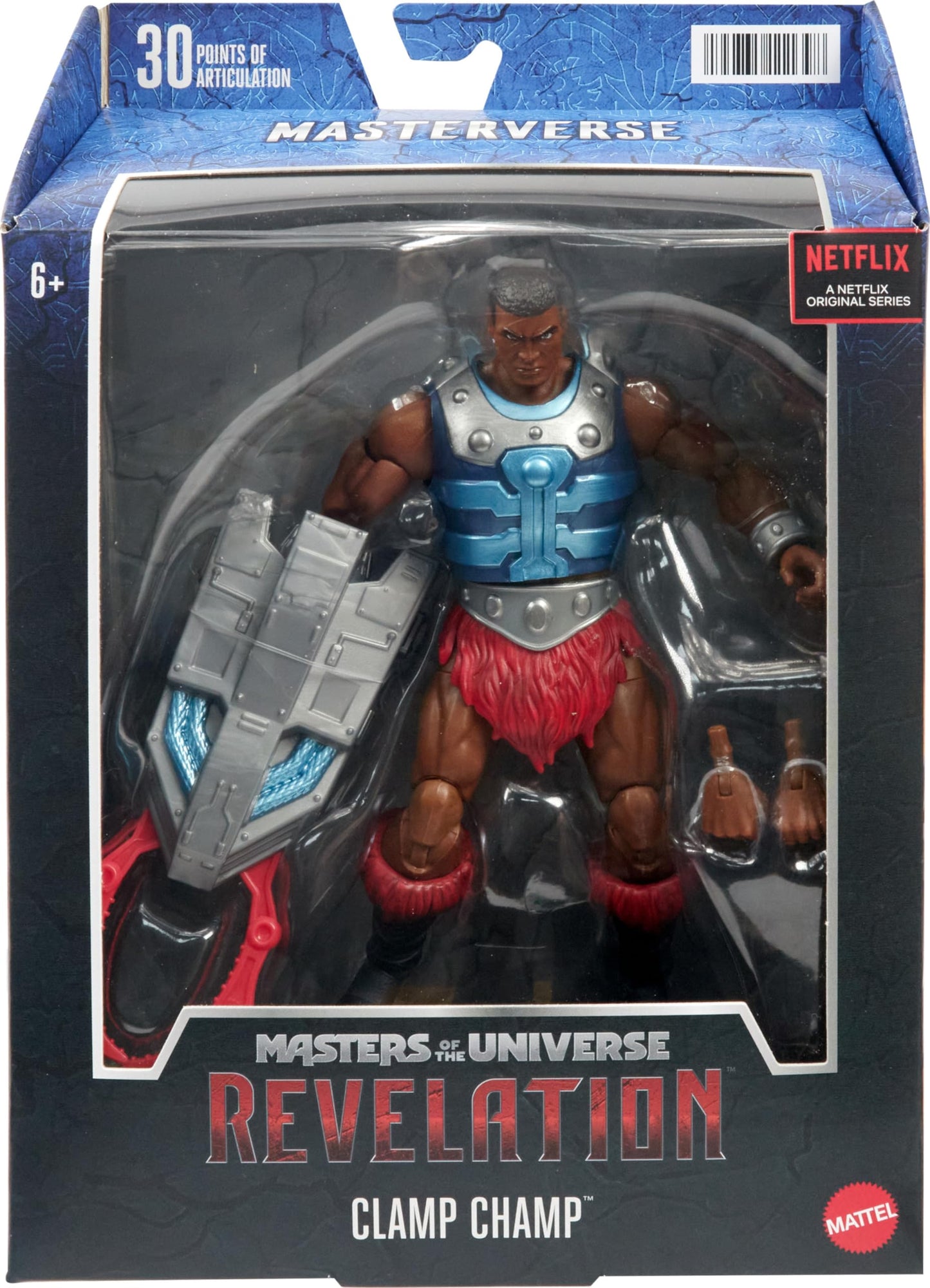 Masters Of The Universe Masterverse Action Figure Clamp Champ, Collectible With 30 Articulations, Claw Arm, Swappable Hands And Heads