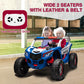 Two Seater 24V Kids Ride On Utv Car, Hetoy 4Wd 300W Motors Powerful Electric Vehicle W/Remote Control, 4 Shock Absorbers, Leathe