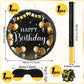 Sinmoe Birthday Piata with Stick Blindfold and Confetti for Boys Girls Men Women Birthday Party Supplies(Black and Gold)
