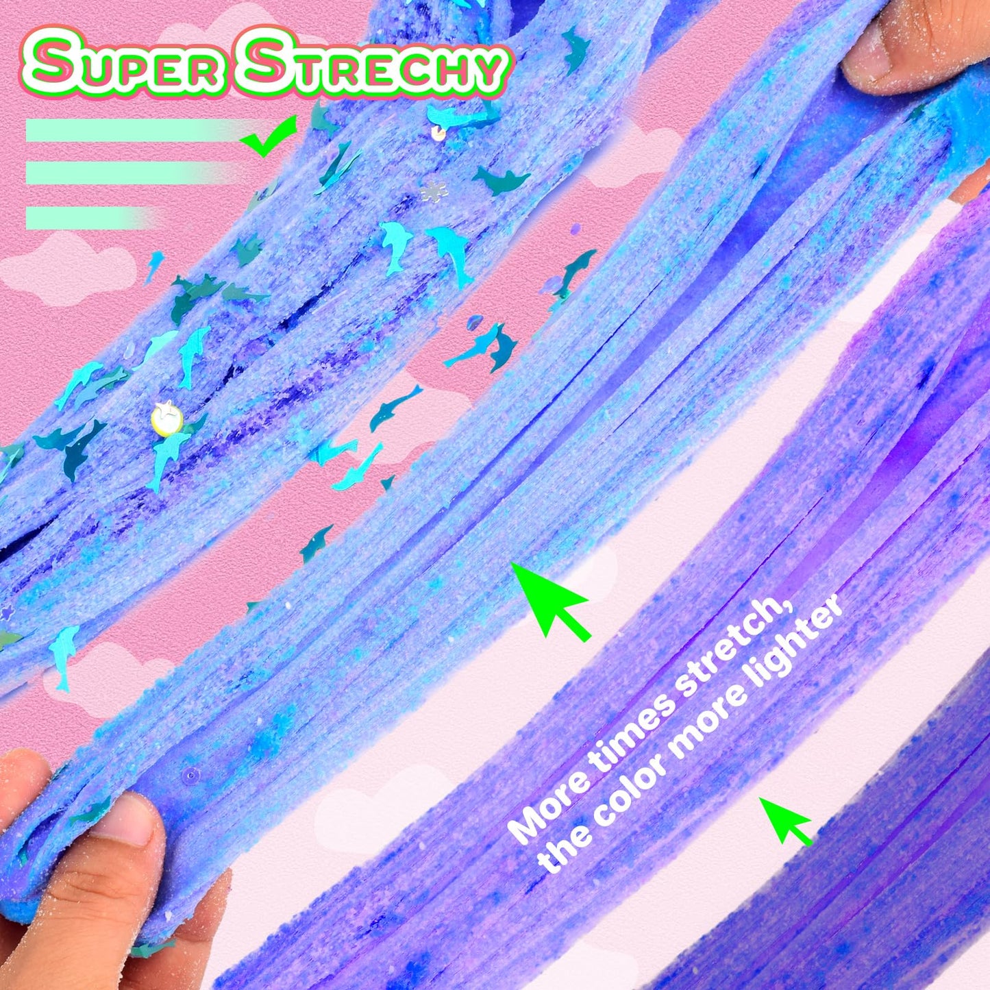 Jigejunfa Cloud Slime With Stars Moons Glitter Add Ins, Scented Premade Slime For Kids, Stretchy Sludge Non Sticky Putty, Slime