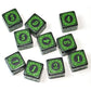 SmartDealsPro 10-Pack D6 Six Sides 16mm Dice Die for DND MTG PRG Wow Table Game Math Teaching (Green Letter)