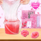Premade Crystal Slime Peach Pink Jelly Cube Glimmer Crunchy Slime, Includes 6 Sets Of Slime Add-Ins, Party Favors For Kids, Sensory And Tactile Stimulation, Stress Relief, For Girls & Boys