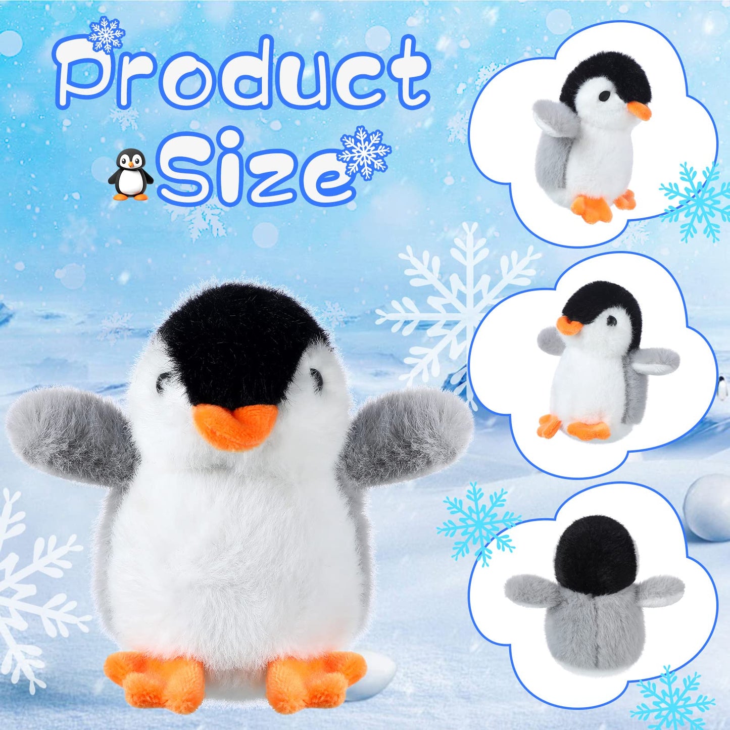 9 Pcs Mini Penguin Stuffed Plush Toys 4.3 Inch Cute Soft Small Penguin Ornament Hanging Animal Stuffed Toys For Keychain Bag Pendant Birthday Valentine Gift Party Favor(Cute Style)