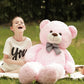 Poutmac Big Teddy Bear 4Ft Giant Pink Soft Stuffed Animals Cute Plush Toy For Girlfriend Women Kids For Valentine'S Christmas Bi