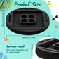 Qinyoung Large Floating Drink Holder Black Floating Refreshment Table Tray Compartment Portable Floating Pool Tray for Swimming