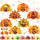 DoubleFill 48 Pcs Thanksgiving Turkey Suncatchers Craft Kit DIY Paper Tissue Crafts Window Stained Glass Effect Turkey Arts Proj
