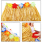 Gejoy 3 Set Grass Skirts for Kids Girls Elastic Hawaiian Hula Dancer Grass Skirt with Flower Leis for Luau Party Costume Set
