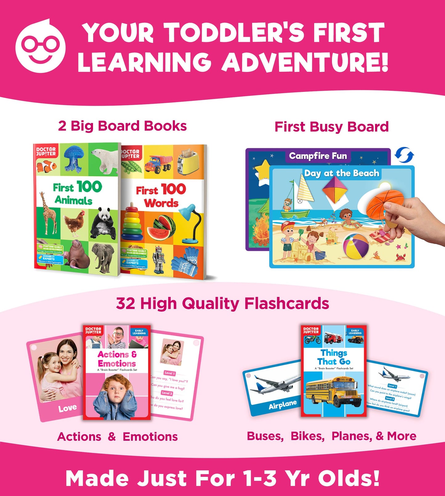 Doctor Jupiter My First Box of Learning | Toys for Toddlers Ages 1-2-3 | Toddler Learning & Educational Activities for 1+ Year O