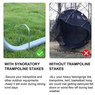 Trampolines Wind Stakes Heavy Duty U Type Sharp Ends Safety Ground Anchor Galvanized Steel For Soccer Goals, Camping Tents And H