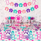 Gejoy 171 Pcs Dog Birthday Party Supplies Dog Party Decorations Dog Paw Plates Banner Tablecloths Napkins Cups Knives Forks Spoo