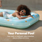 SLOOSH Inflatable Tanning Pool Lounger Float  70 x 46 Pool Floats mature-themed with Pillow  4 in 1 Suntan Tub Raft Floatie Sunbathing Bed Lounge for Water Blow Up Ball Pit Party Gifts  Blue Daisy