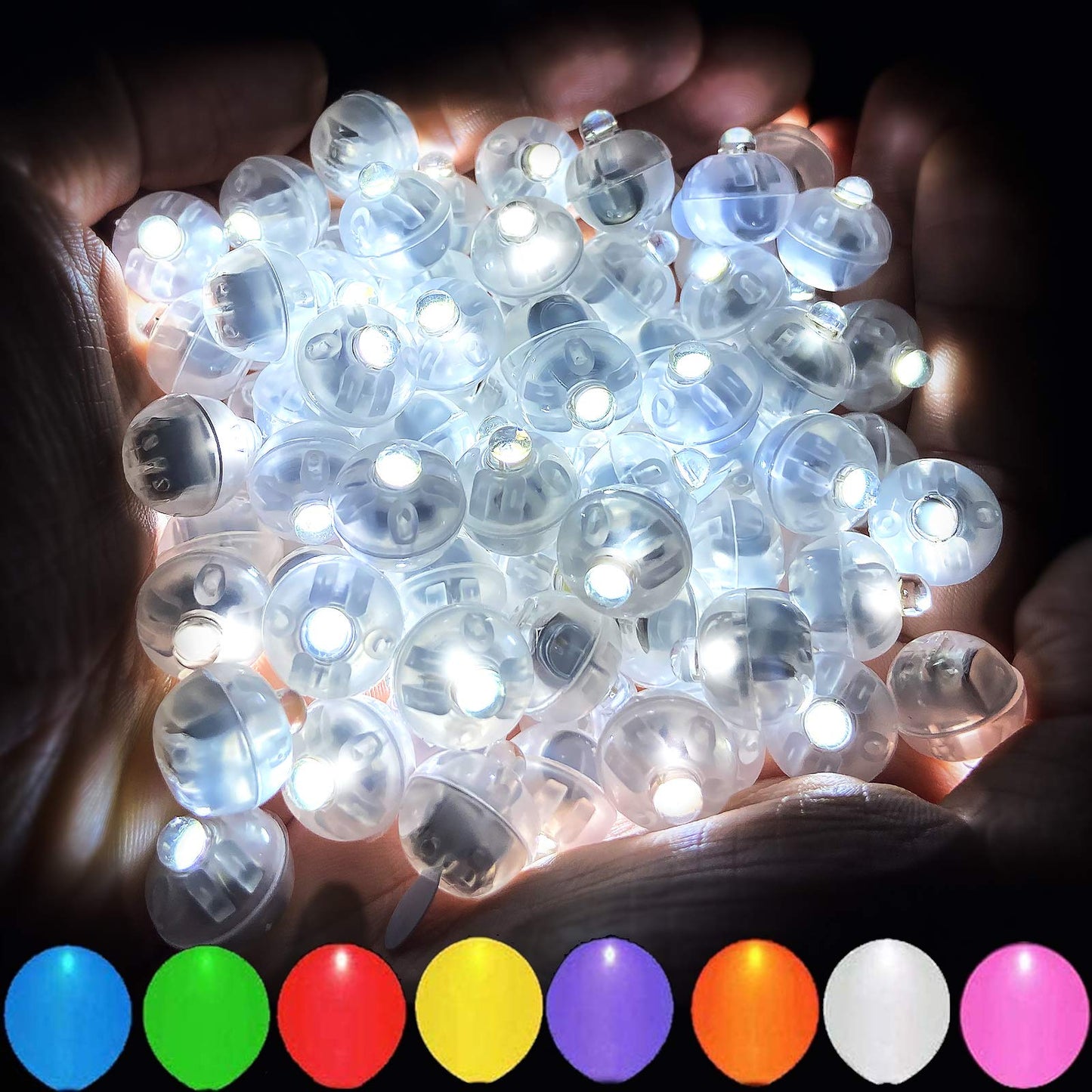 Aogist 100pcs White LED Balloon Light,Tiny Light Mini Round Led Ball Lamp for Paper Lantern Balloon,Indoor Outdoor Event - Fun H