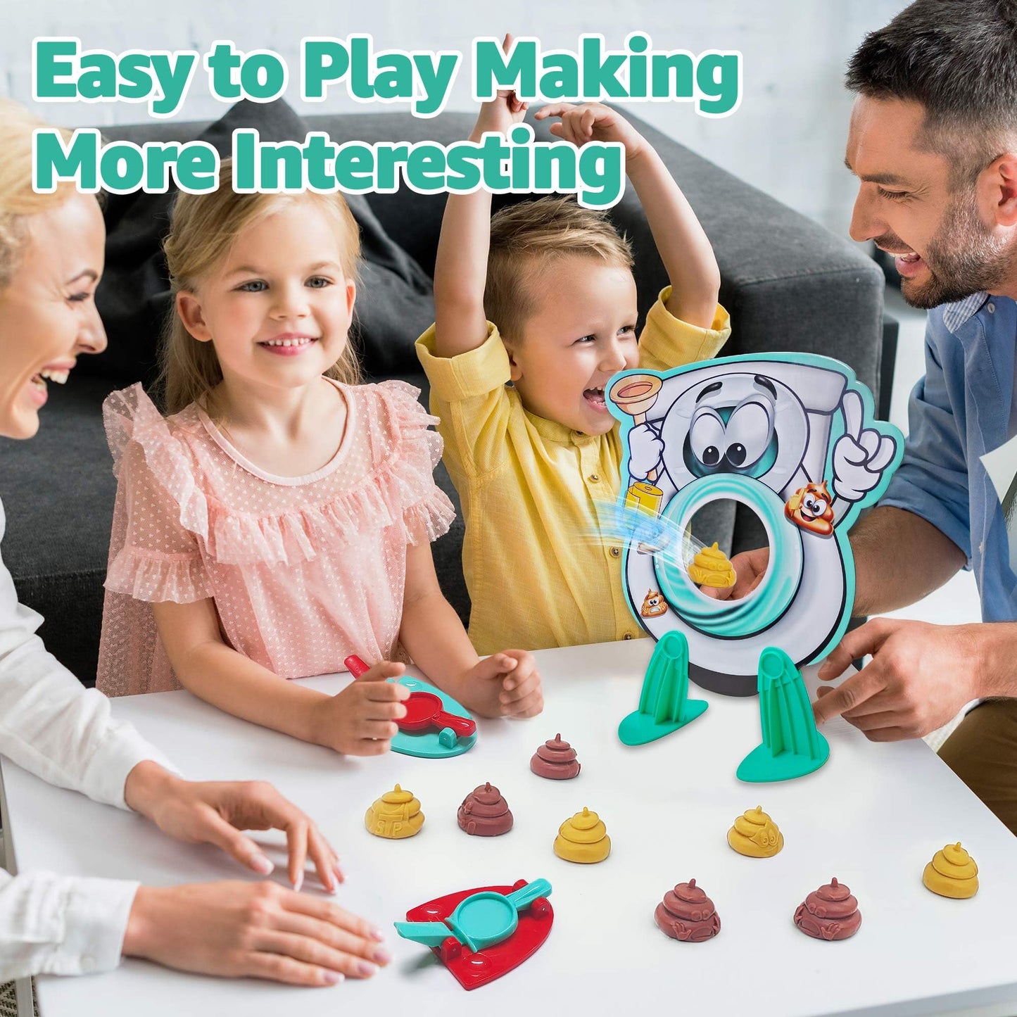 Anemeeoke Poop Family Game - Funny Shooting Game - Fast And Frenzied Launching Poop -Gift For Kids 3 4 5 6 7 8 Year Old