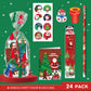 BEARUN 168 Pcs Christmas Party Favors Bulk for Kids-24-Pack Christmas Stationery Set for Stocking Stuffers, Christmas-Themed Cla