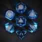 UDIXI 7-Piece Glass Dice Set D&D, MultiFaceted Diamond-Cut Glass DND Dice for Dungeons and Dragons RPG Tabletop Games (Blue)