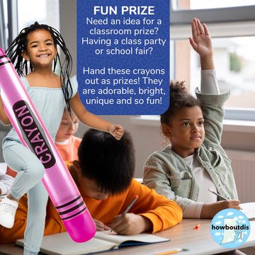 Howboutdis 44-Inch Tall Inflatable Crayons 4 Pack- Assorted Colors Bright Colors -Super Fun Party Favor/Prize/Gift-Ages 3+