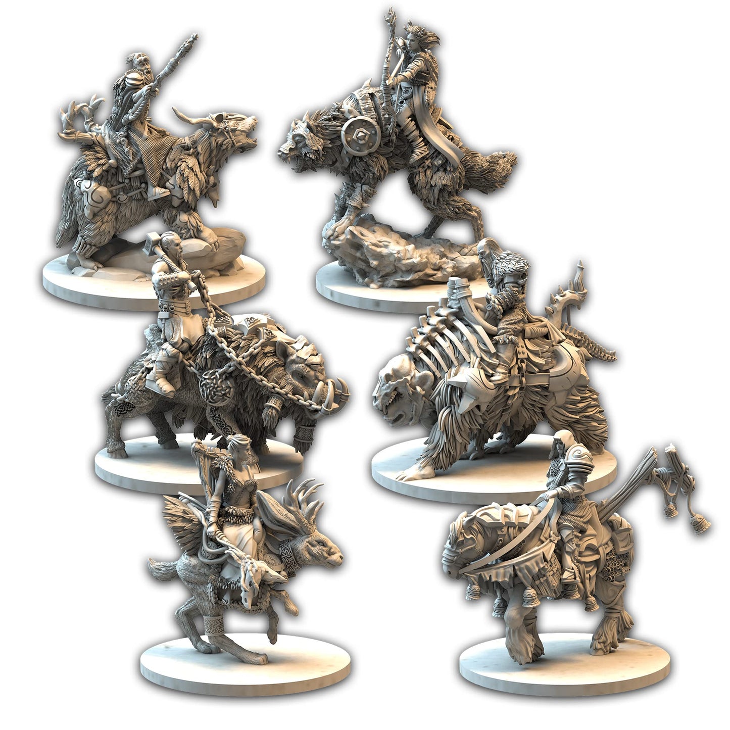 Awaken Realms Tainted Grail Mounted Heroes Miniatures - Detailed Plastic Upgrade, Multicolor, Model AWATGMHK, Ages 14+, 1-4 Players