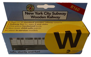 Muni Pals Munipals New York City Subway Wooden Railway (B Division) W Train/Broadway Local–Child Safe And Tested Wood Toy Train