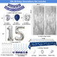 15Th Birthday Decorations For Boys And Girls Blue Silver, Happy 15Th Birthday Decorations Banner Birthday Balloons Number 15 Tab