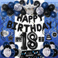 18Th Birthday Decorations For Boys, 73Pcs Blue Black Happy 18Th Birthday Decorations For Girls, 18 Years Old Birthday Balloons B
