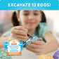 Blue Marble Easter Egg Dig Kit - 12 Bricks with Gemstones & Glow Dinosaur Figures, Medium, Multicolor, Includes Dig Tools