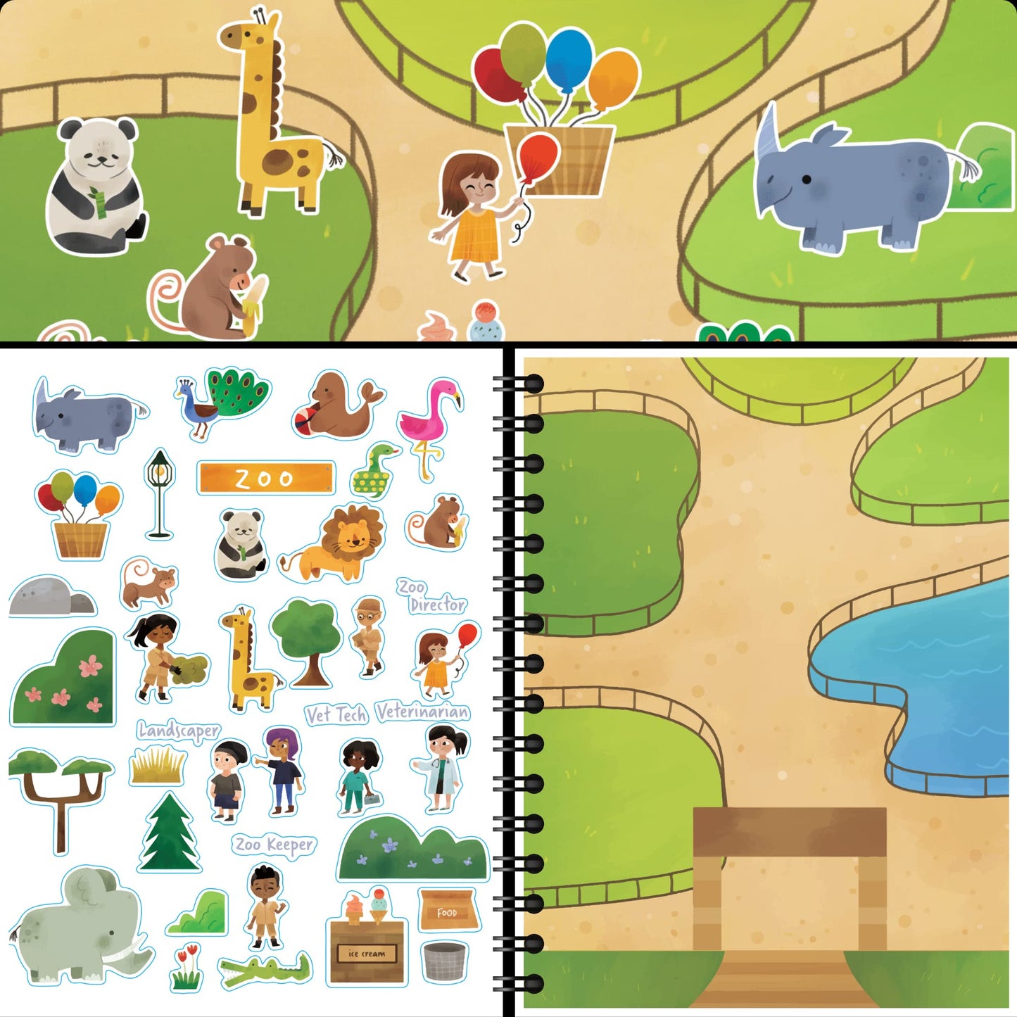 When I Grow Up Sticker + Coloring Book (500+ Jobs Stickers & 12 Scenes) By Cupkin - Side By Side Activity Book Design - Fun Stic
