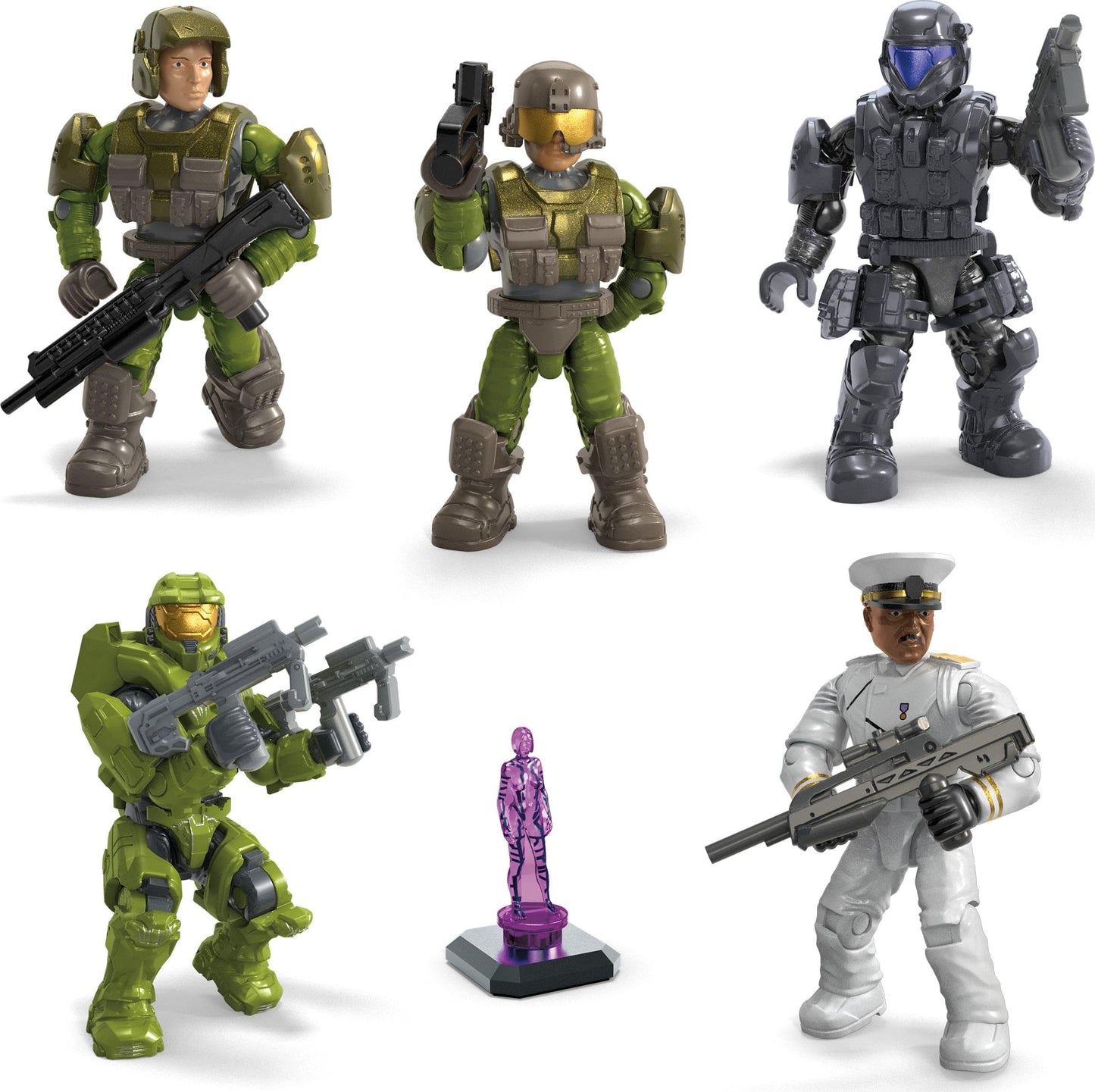 Mega Halo Action Figures Building Toys Set  Character Pack with 338 Pieces  Poseable Articulation  2 Inches Tall  Kids or mature-themed Collectible